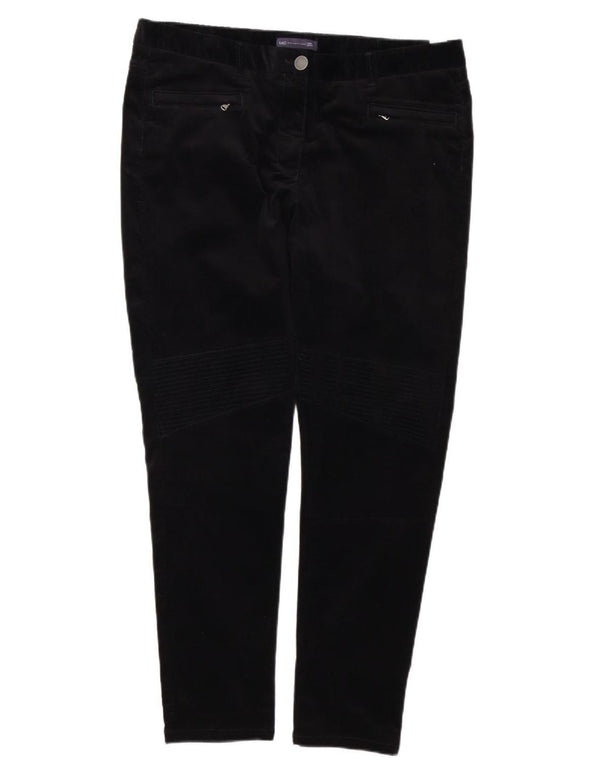 Marks & Spencer Womens Slim Corduroy Trousers UK 16 Large W38 L30 Black