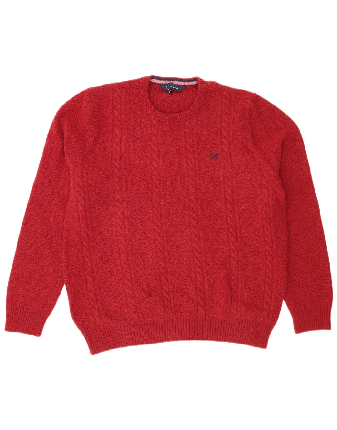 Crew Clothing Mens Neck Jumper Sweater Large Red Lambswool