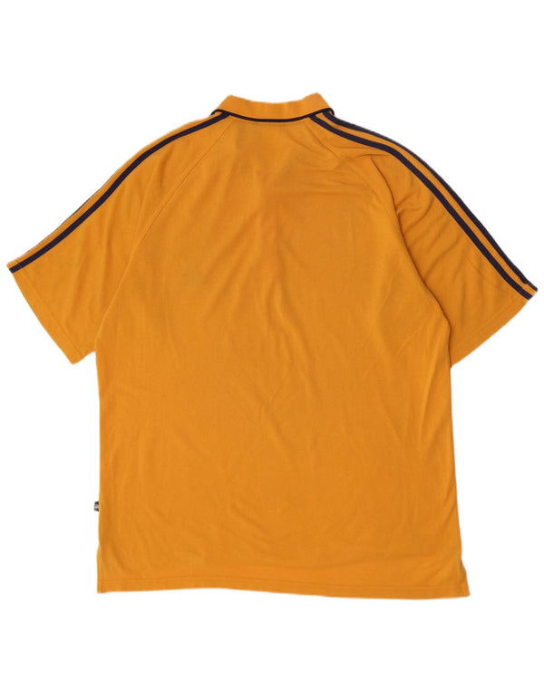 Adidas Mens Polo Shirt UK 48/50 XL Yellow Cotton