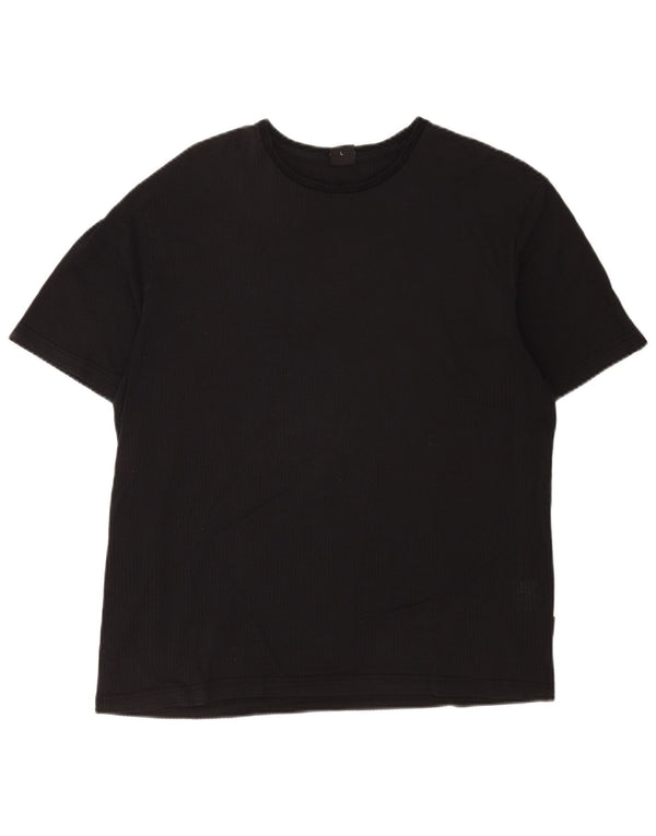 Hugo Boss Mens T-Shirt Top Large Black Cotton