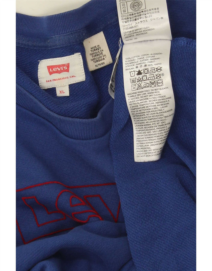 Levi's Mens Graphic Sweatshirt Jumper XL Blue Cotton