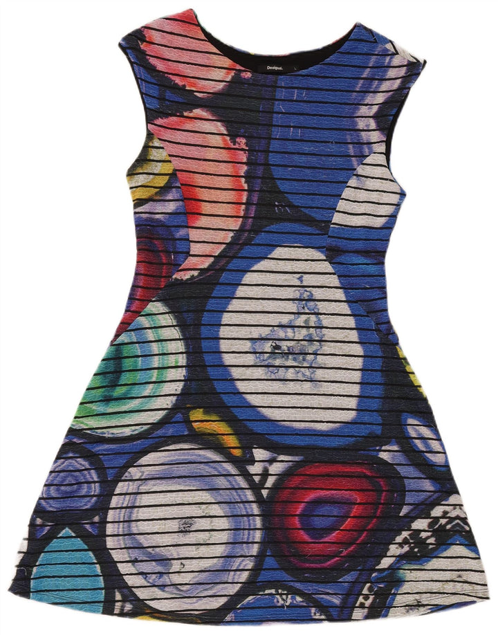DESIGUAL Womens A-Line Dress UK 10 Small Multicoloured Geometric