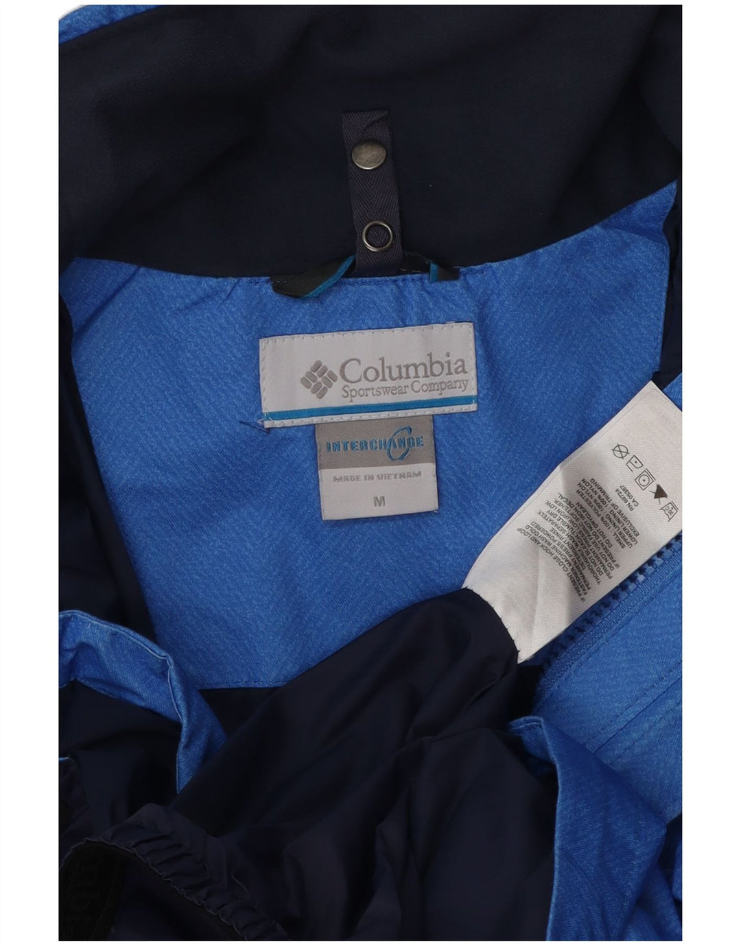 COLUMBIA Womens Interchange Windbreaker Jacket UK 14 Medium Blue Polyester