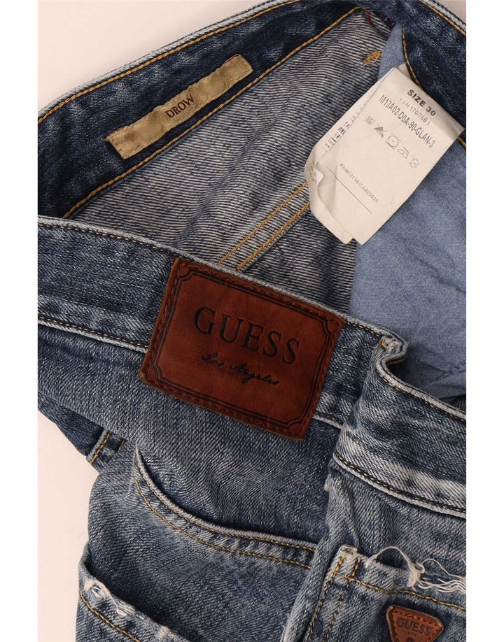 Guess Mens Slim Jeans W30 L34 Blue Cotton