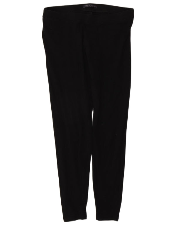 Marks & Spencer Womens Leggings UK 14 Large W32 L27 Black Cotton