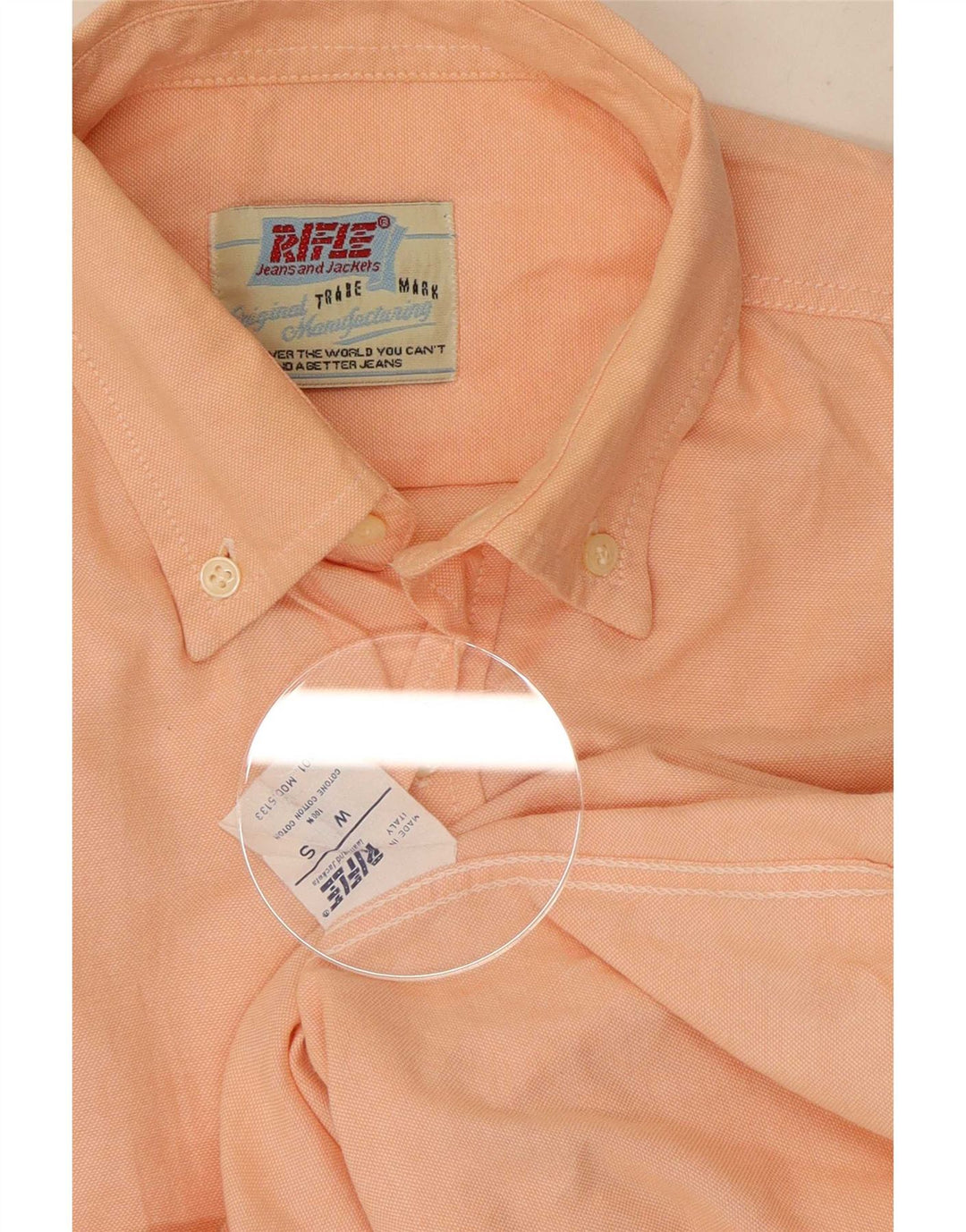Rifle Mens Shirt Small Orange Cotton