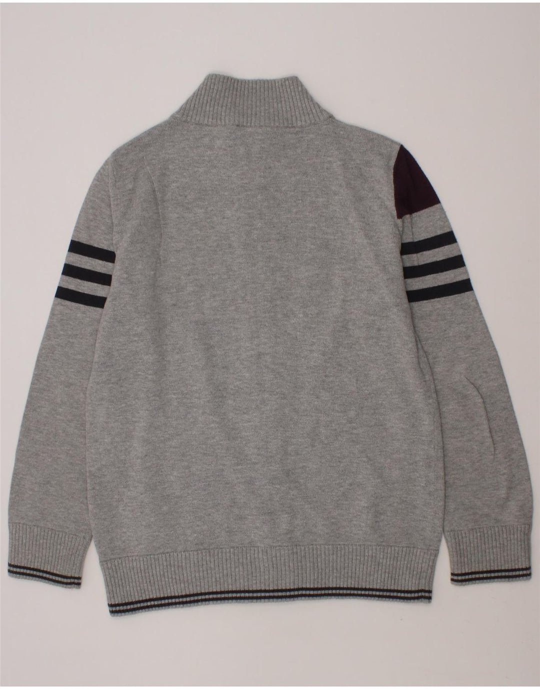 BENETTON Boys Graphic Cardigan Sweater 9-10 Years Grey Vintage Benetton and Second-Hand Benetton from Messina Hembry 