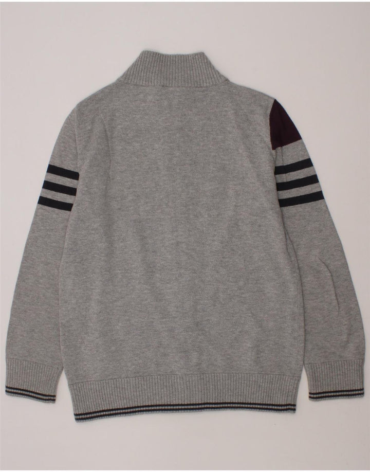 BENETTON Boys Graphic Cardigan Sweater 9-10 Years Grey Vintage Benetton and Second-Hand Benetton from Messina Hembry 