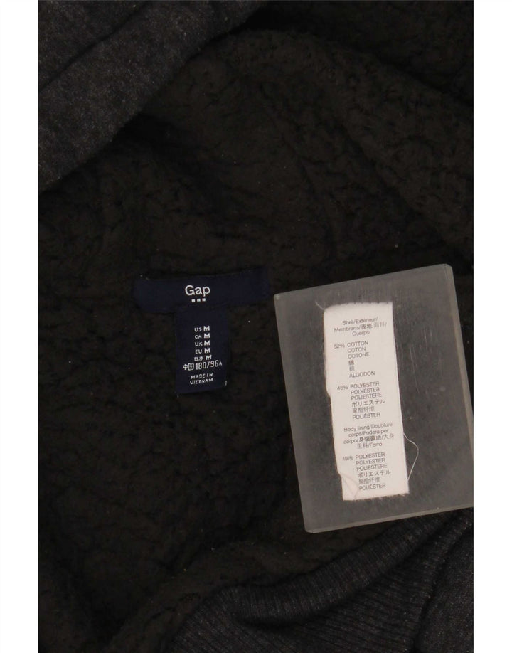 Gap Mens Graphic Zip Hoodie Sweater Medium Grey Cotton