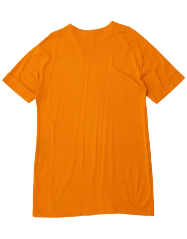 Zara Womens T-Shirt Dress UK 16 Large Orange Cotton