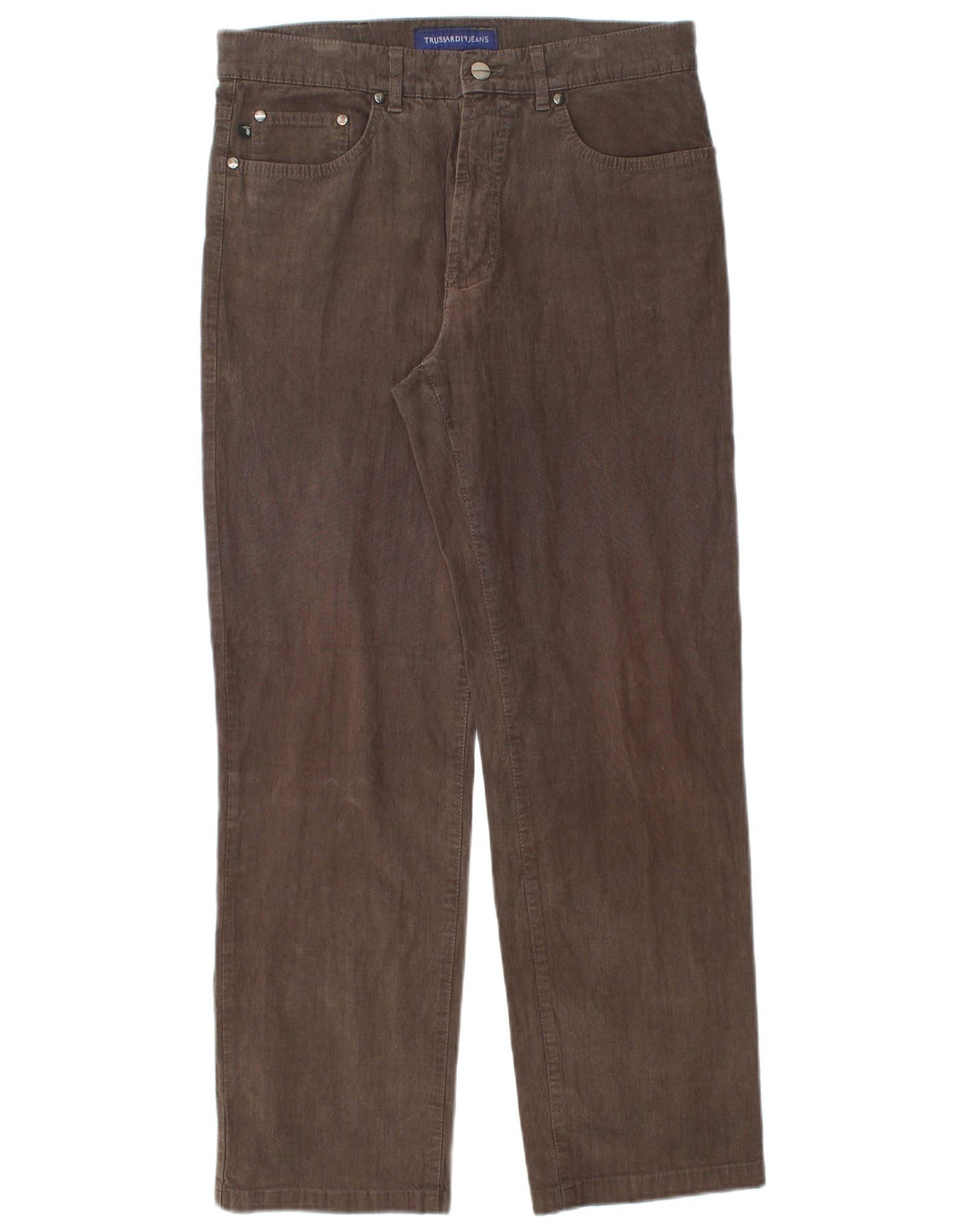 TRUSSARDI Mens Straight Casual Trousers IT 50 Large W34 L29 Brown