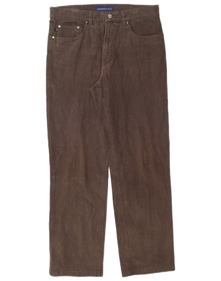 TRUSSARDI Mens Straight Casual Trousers IT 50 Large W34 L29 Brown
