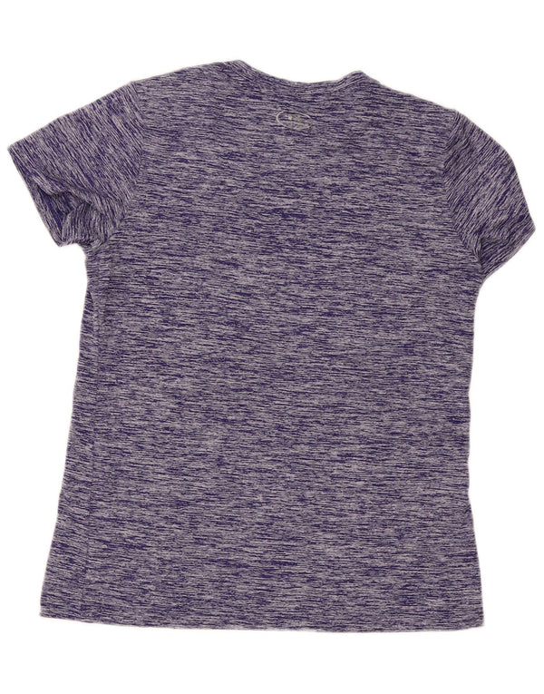 Under Armour Womens T-Shirt Top UK 12 Medium Purple Flecked