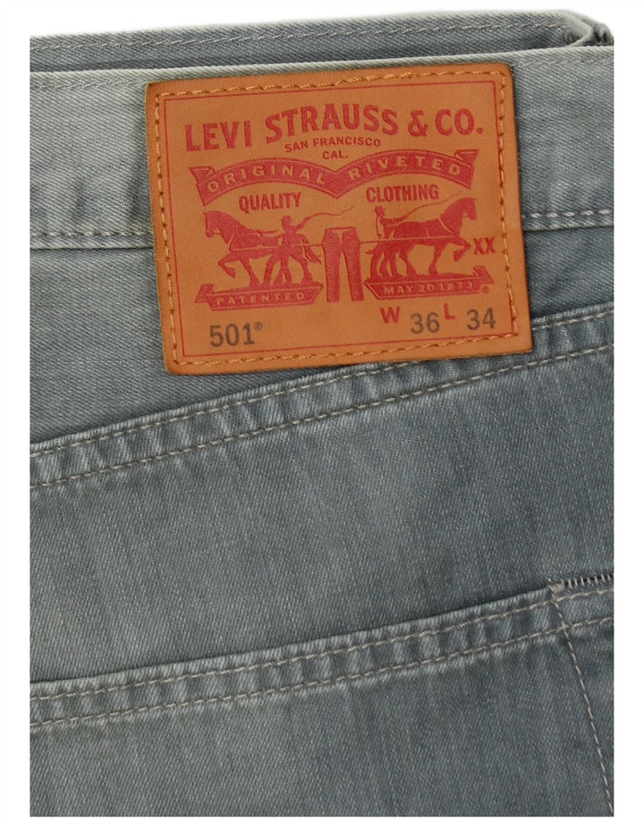 LEVI'S Mens 501 Straight Jeans W36 L29 Blue Cotton