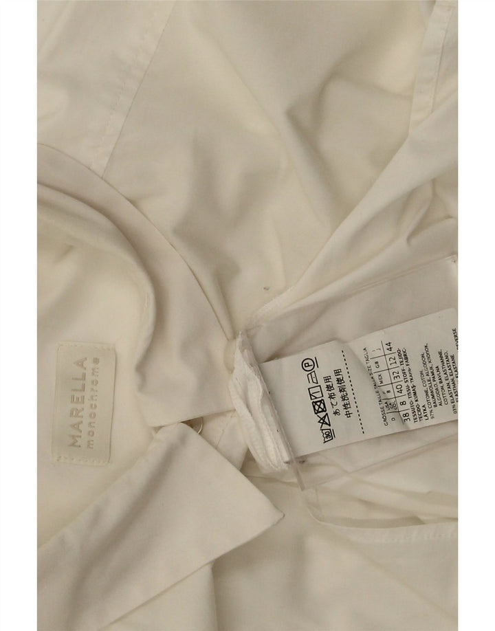 Marella Womens Shirt UK 12 Medium White Cotton