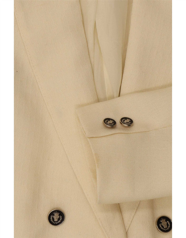 Cody Womens Double Breasted Blazer Jacket IT 40 Small Off White