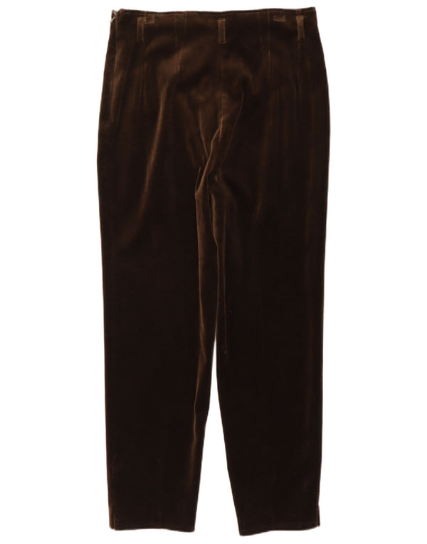 Vintage Womens Tapered Velvet Cropped Trousers W30 L26 Brown