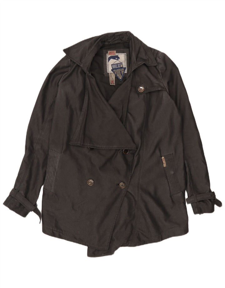 KHUJO Womens Oversized Trench Coat UK 10 Small Black Polyester