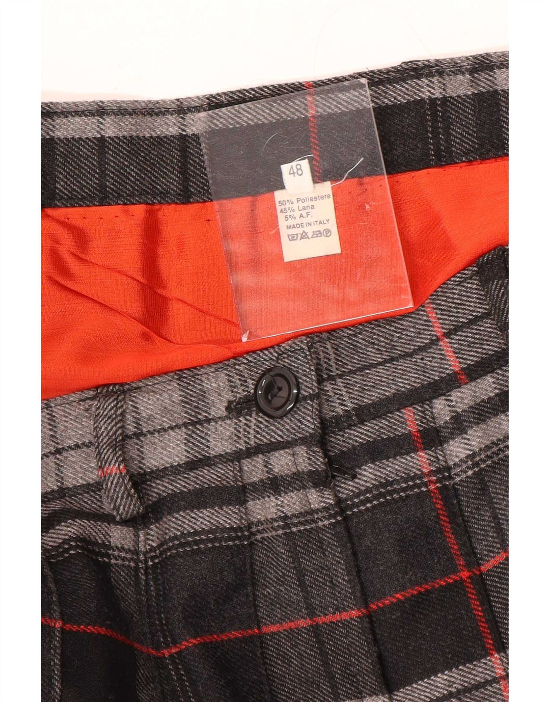 Vintage Womens Knife Pleated Skirt W30 Medium Grey Check Polyester