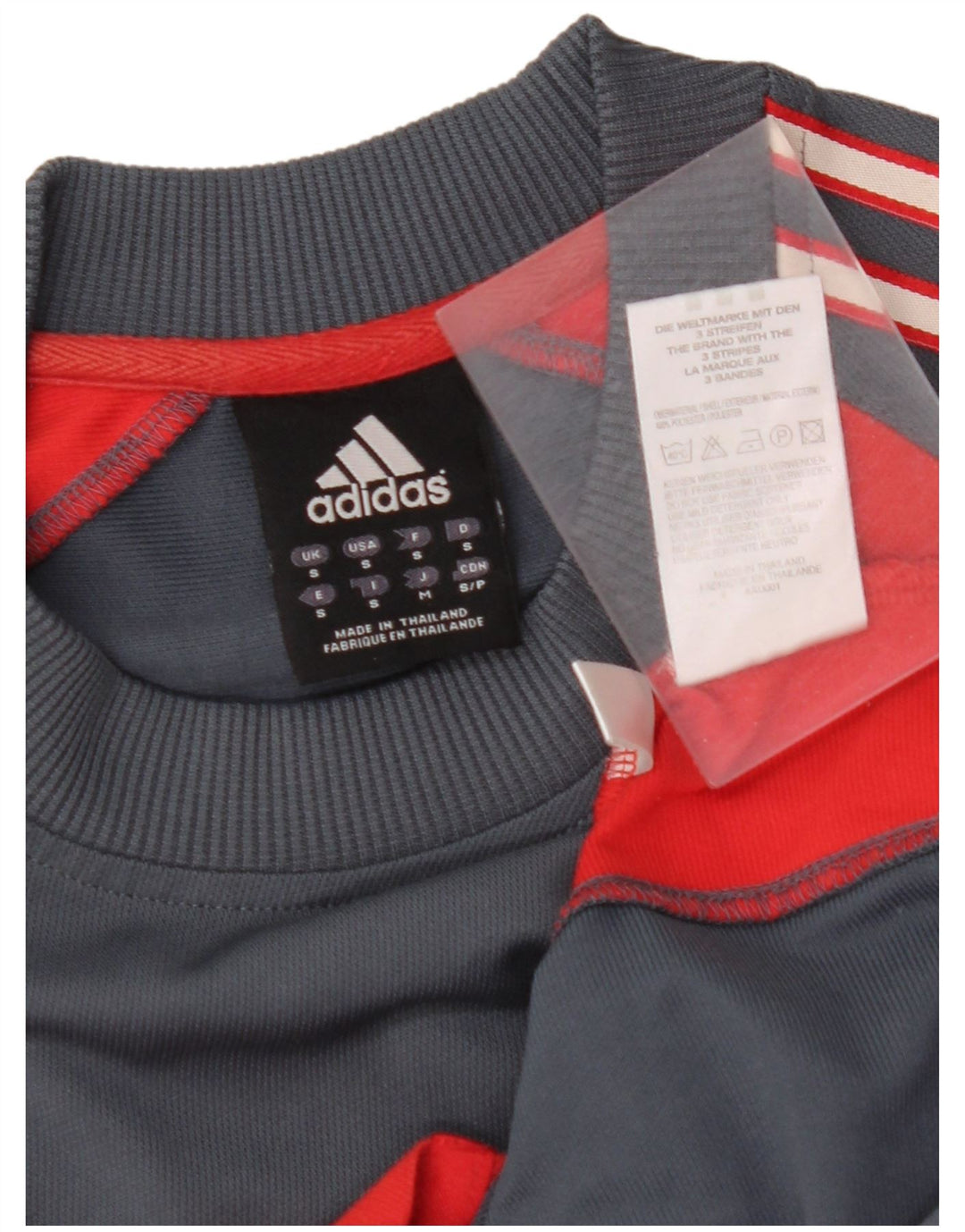 ADIDAS Mens T-Shirt Top Small Grey Colourblock Polyester
