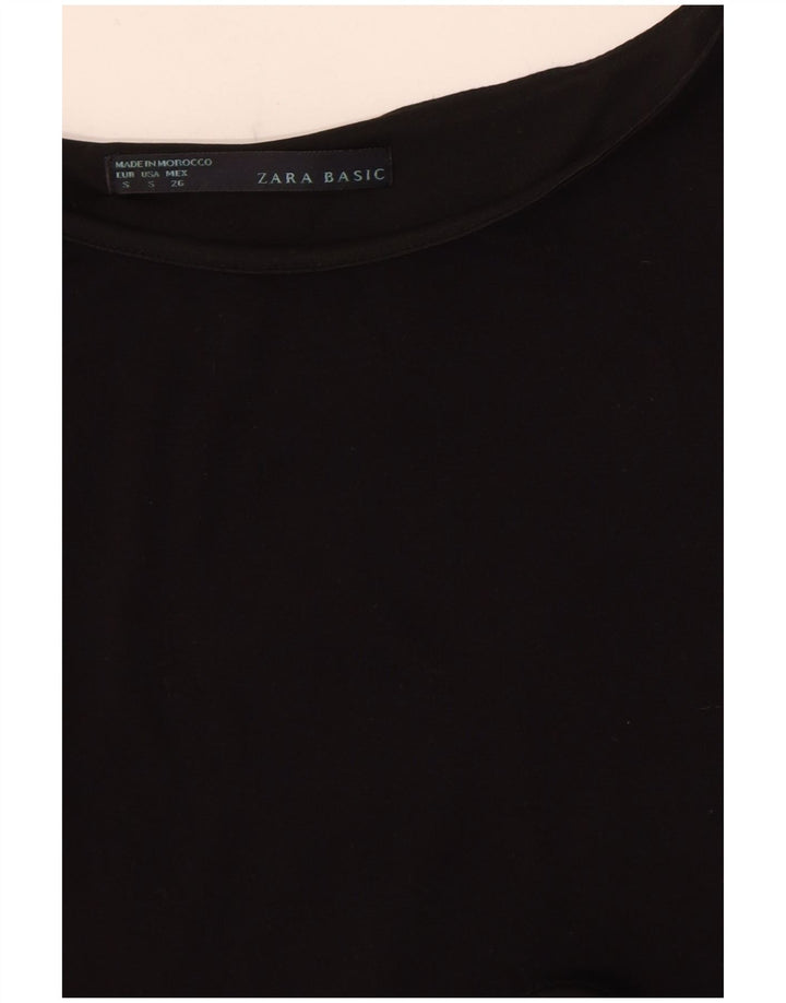 Zara Womens Sleeveless Basic Dress UK 8 Small Black Striped
