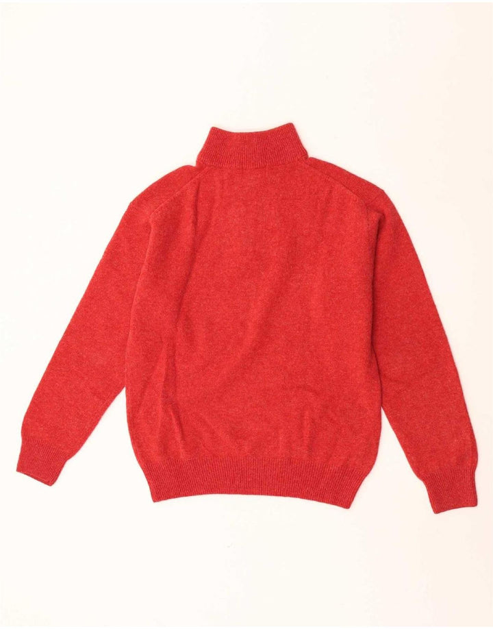 Gant Mens Zip Neck Jumper Sweater Medium Red Lambswool