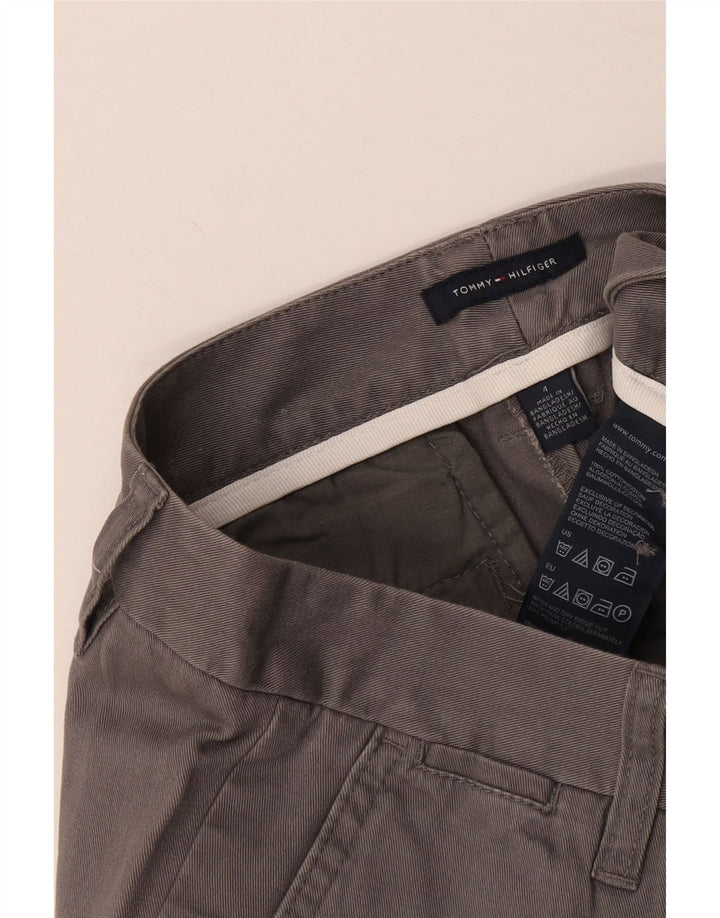 TOMMY HILFIGER Womens Straight Cropped Trousers US 4 Small W25 L22 Grey