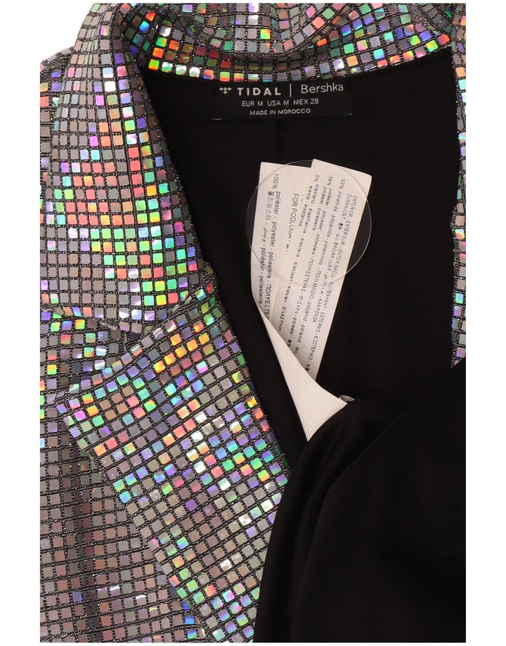 Bershka Womens Longline Blazer Jacket UK 12 Medium Multicoloured Polyamide