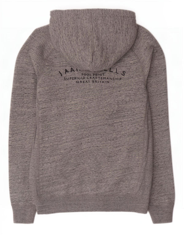 Jack Wills Mens Zip Hoodie Sweater Small Grey Flecked Cotton