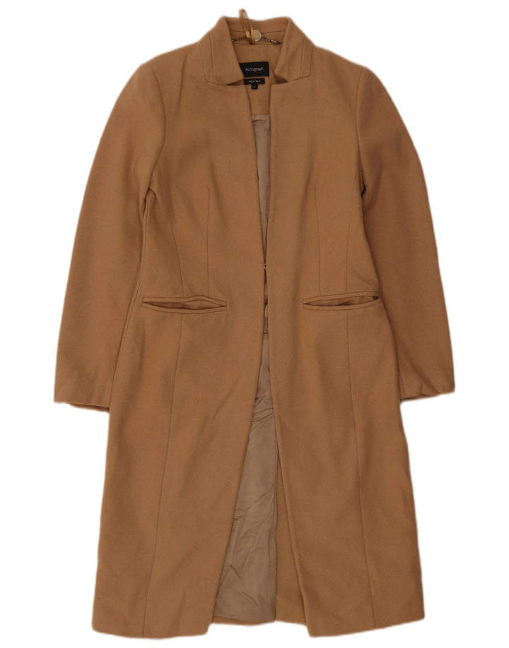 Marks & Spencer Womens Autograph Overcoat UK 8 Small Brown Wool