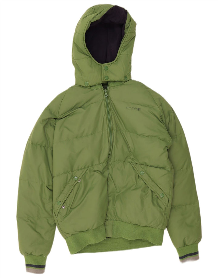 Woolrich Boys Graphic Hooded Padded Jacket 13-14 Years Green