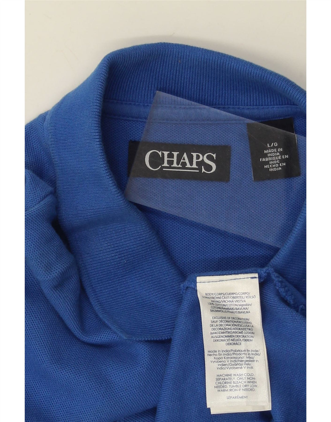 CHAPS Mens Polo Shirt Large Blue Cotton