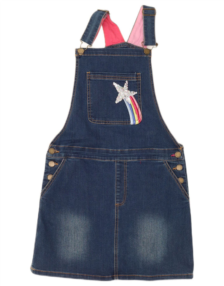 JOULES Girls Denim Dungaree Dress 11-12 Years  Blue Cotton