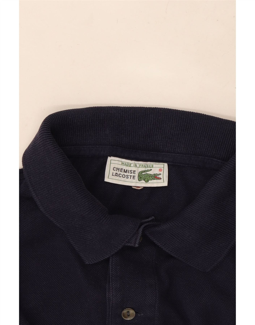LACOSTE Mens Polo Shirt Size 4 Medium Navy Blue Cotton