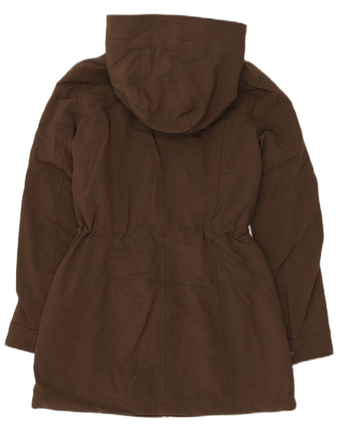 Calvin Klein Womens Oversized Hooded Parka Jacket UK 6 XS Brown Polyester