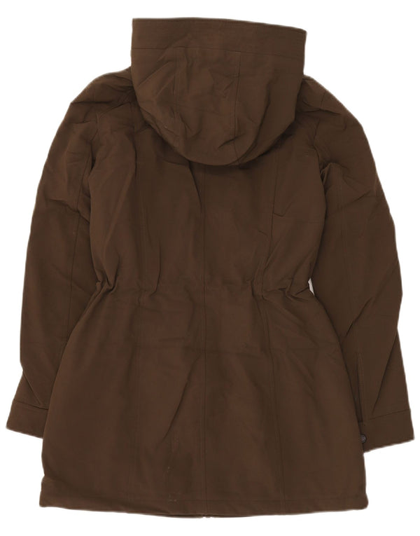 Calvin Klein Womens Oversized Hooded Parka Jacket UK 6 XS Brown Polyester