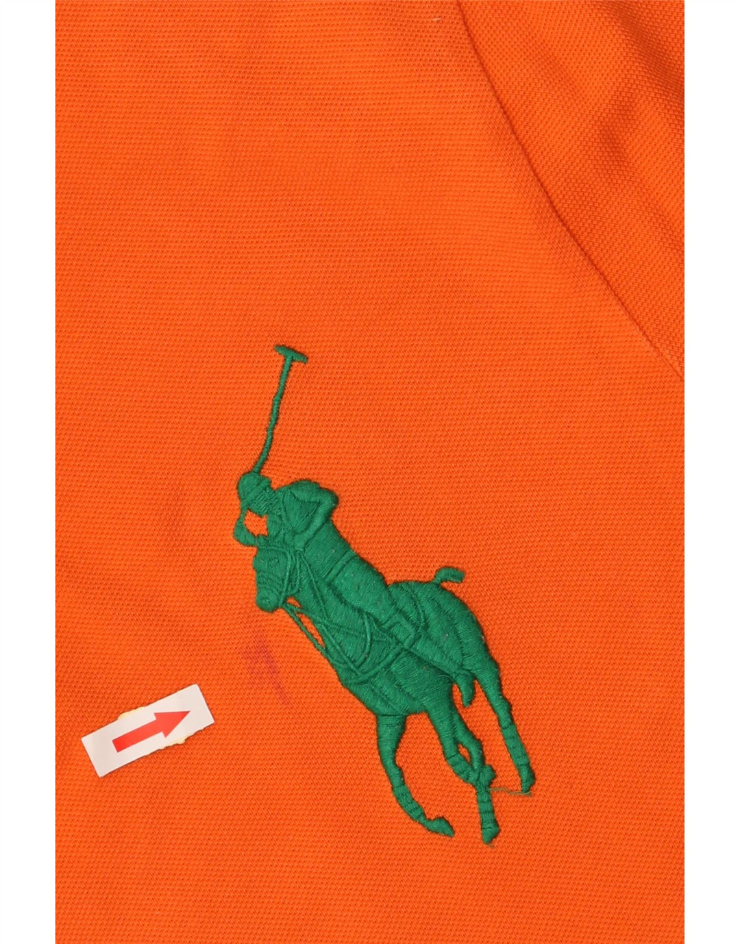 POLO RALPH LAUREN Mens Slim Fit Graphic Polo Shirt Medium Orange Cotton
