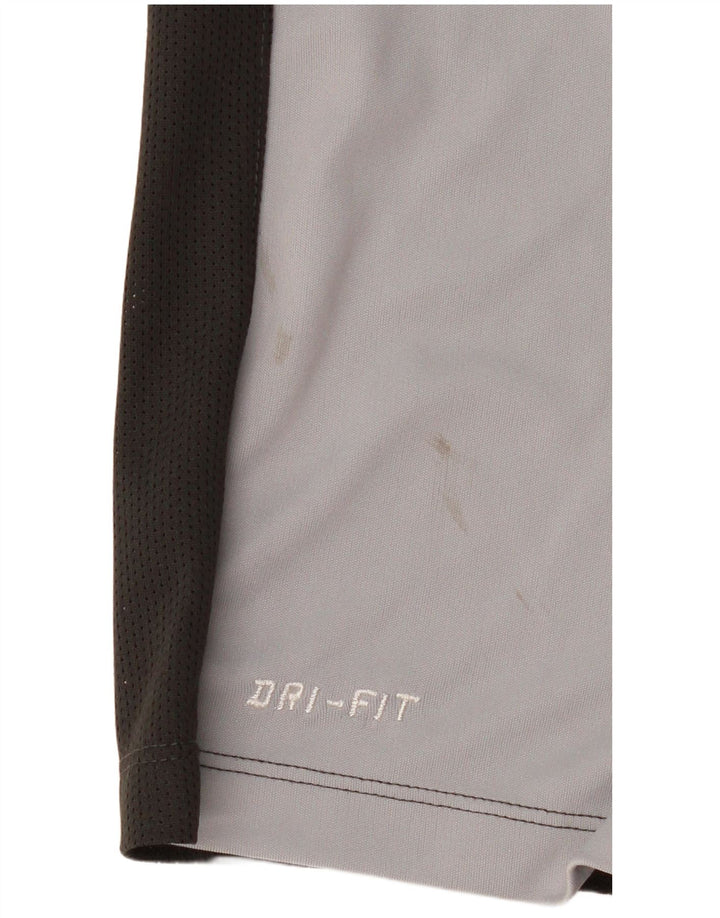 Nike Mens Dri Fit T-Shirt Top Large Grey Colourblock Polyester