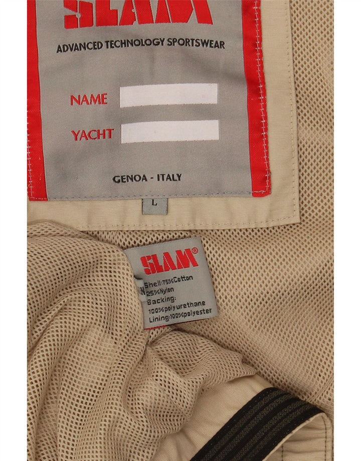 Slam Mens Bomber Jacket UK 40 Large Khaki Cotton