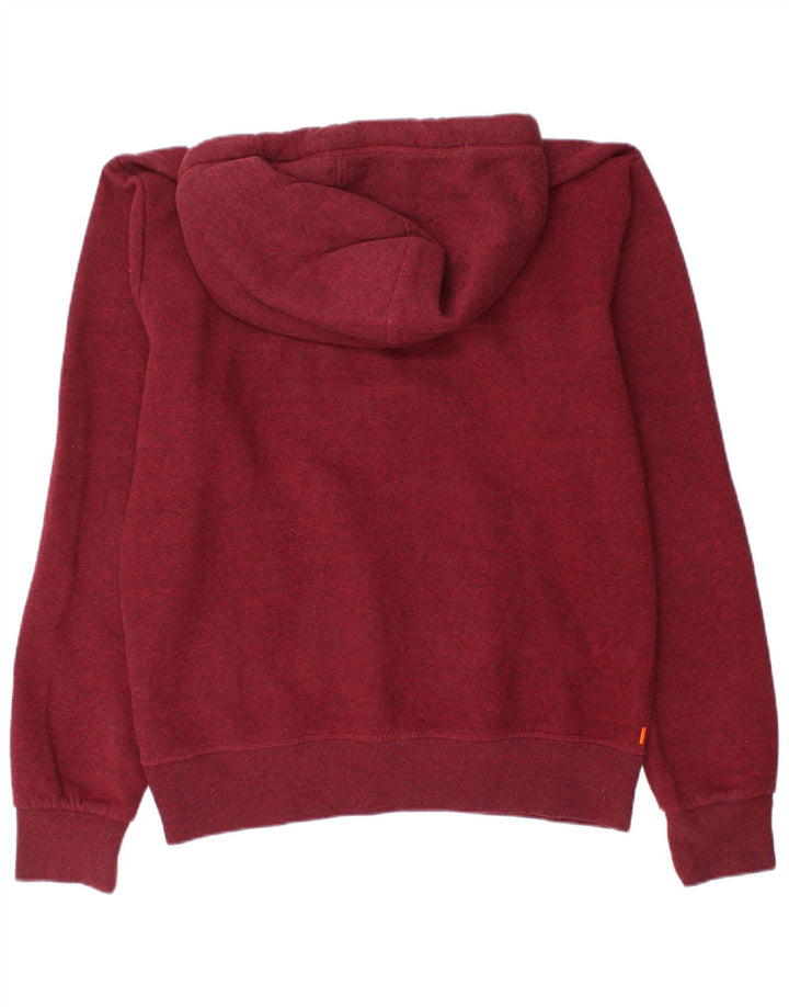 SUPERDRY Mens Hoodie Jumper XL Burgundy Cotton