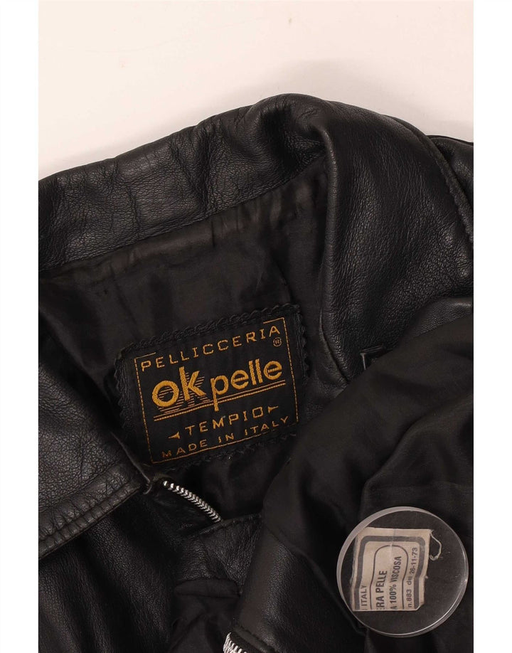 Pellicceria Womens Leather Jacket UK 14 Medium Black