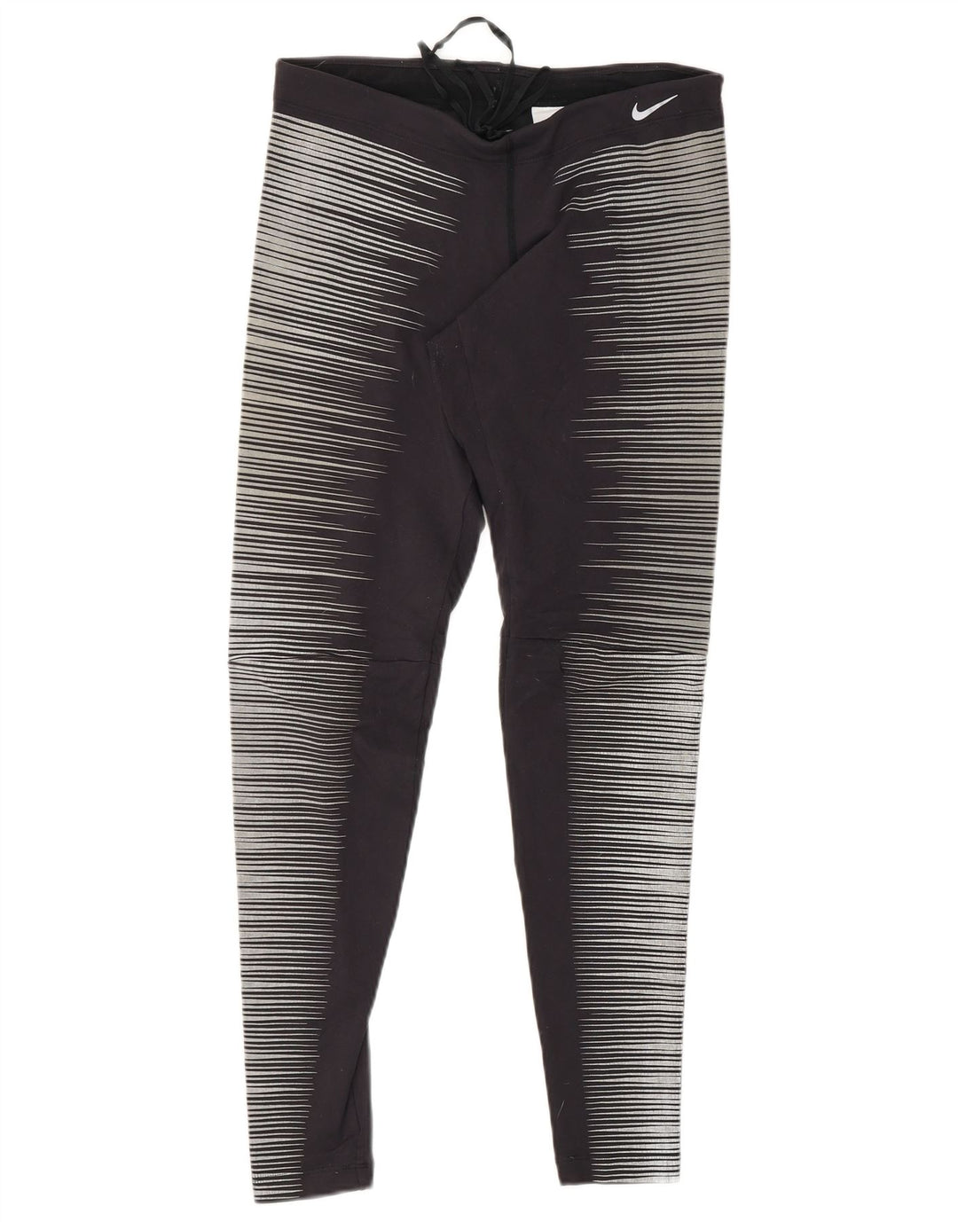 NIKE Womens Dri Fit Leggings UK 8 Small Grey Pinstripe Nylon