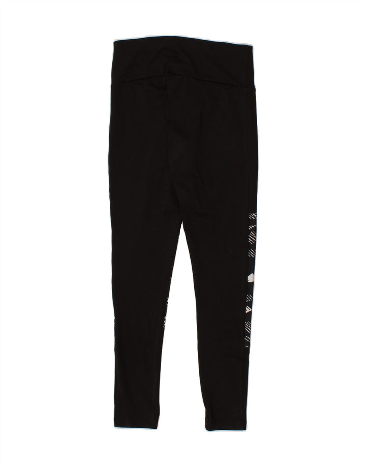 PUMA Womens Abstract Pattern Leggings UK 8 Small Black Vintage Puma and Second-Hand Puma from Messina Hembry 