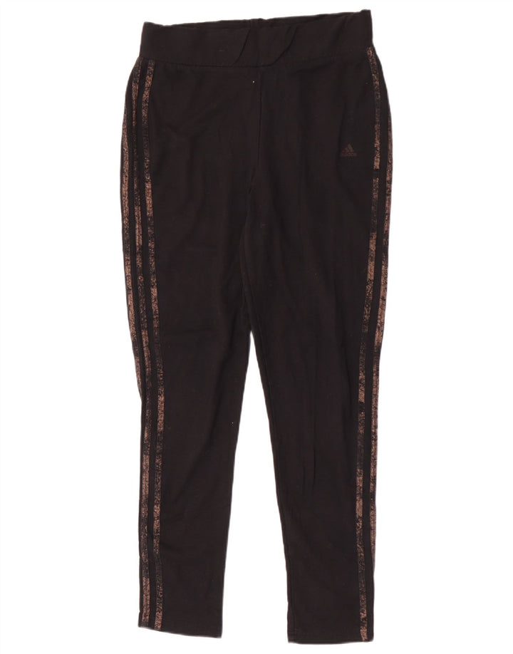 Adidas Womens Leggings UK 10 Small  Black Polyester