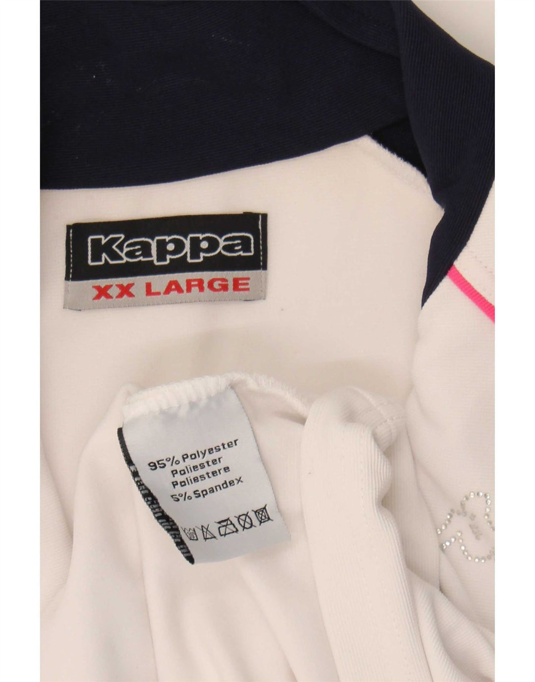 Kappa Womens Tracksuit Top Jacket UK 20 2XL White Colourblock Polyester