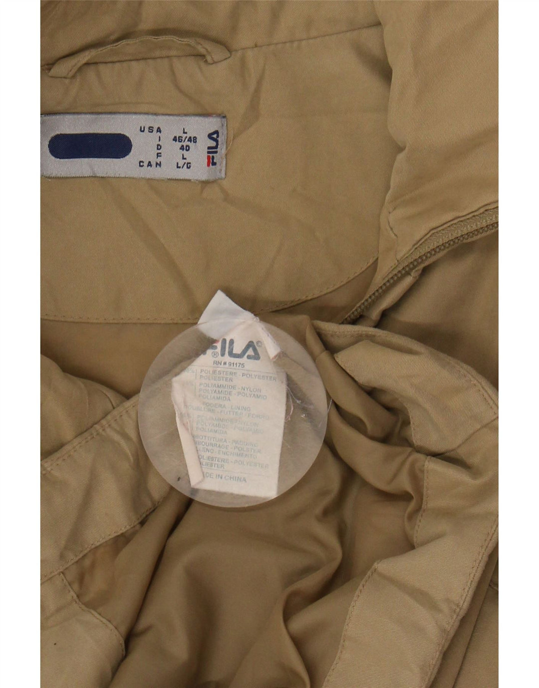 FILA Womens Bomber Jacket UK 16 Large Khaki Polyester