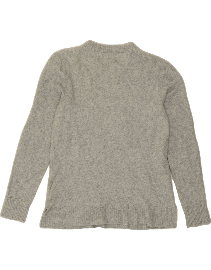 J. CREW Womens Crew Neck Jumper Sweater UK 14 Medium Grey Acrylic Vintage J. Crew and Second-Hand J. Crew from Messina Hembry 