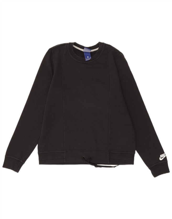 NIKE Womens Oversized Sweatshirt Jumper UK 10 Small Black Cotton