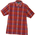 Tommy Hilfiger Mens Short Sleeve Shirt Medium Red Check Cotton