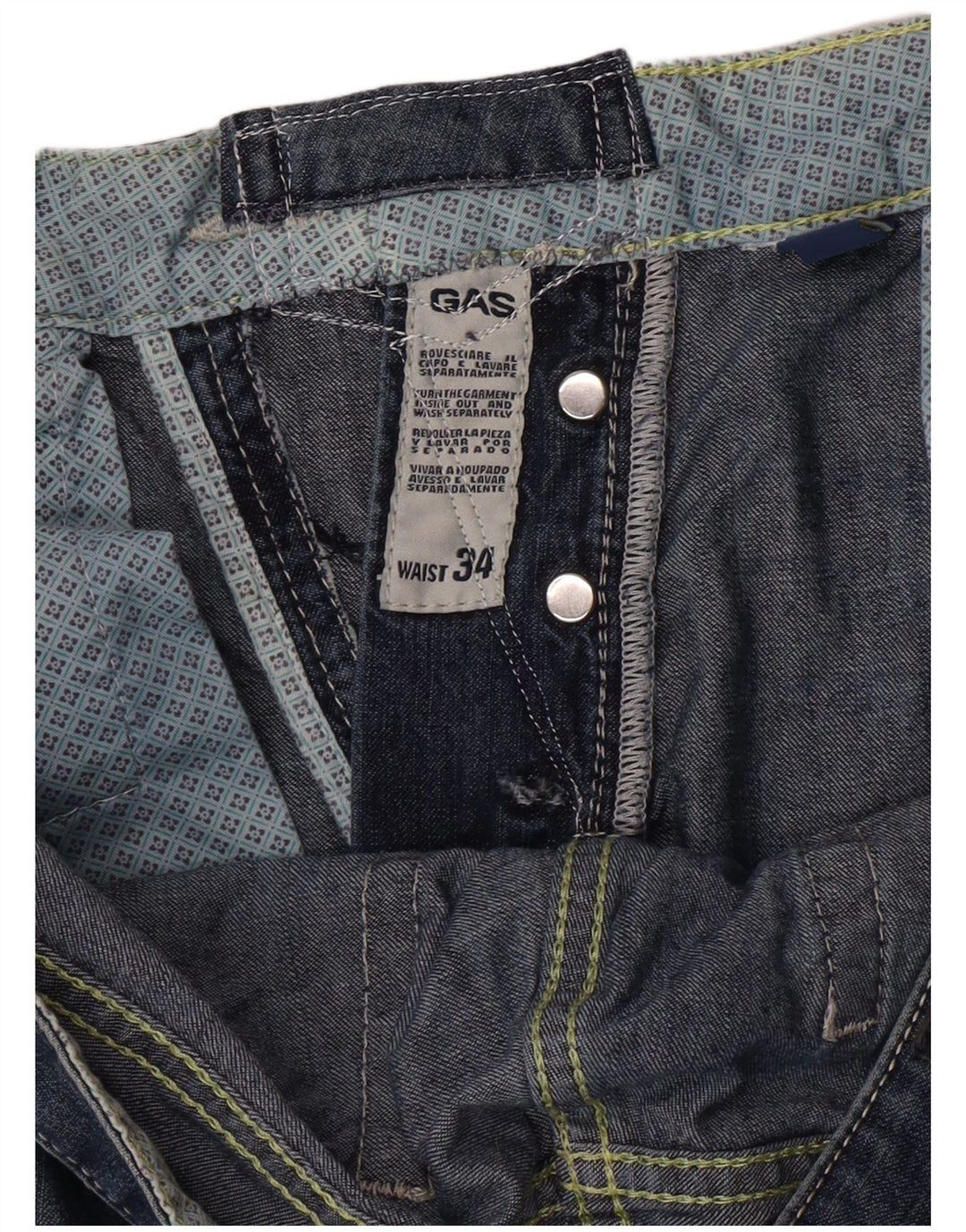 Gas Mens Denim Shorts  W34 Large Blue
